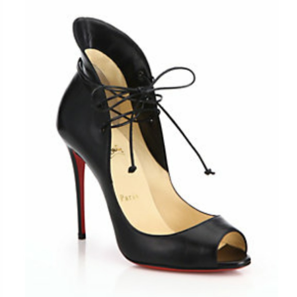 Leather Peep toe heel